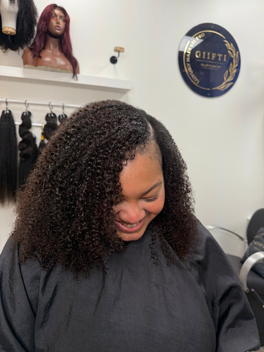Kinky Curly V Part Wig