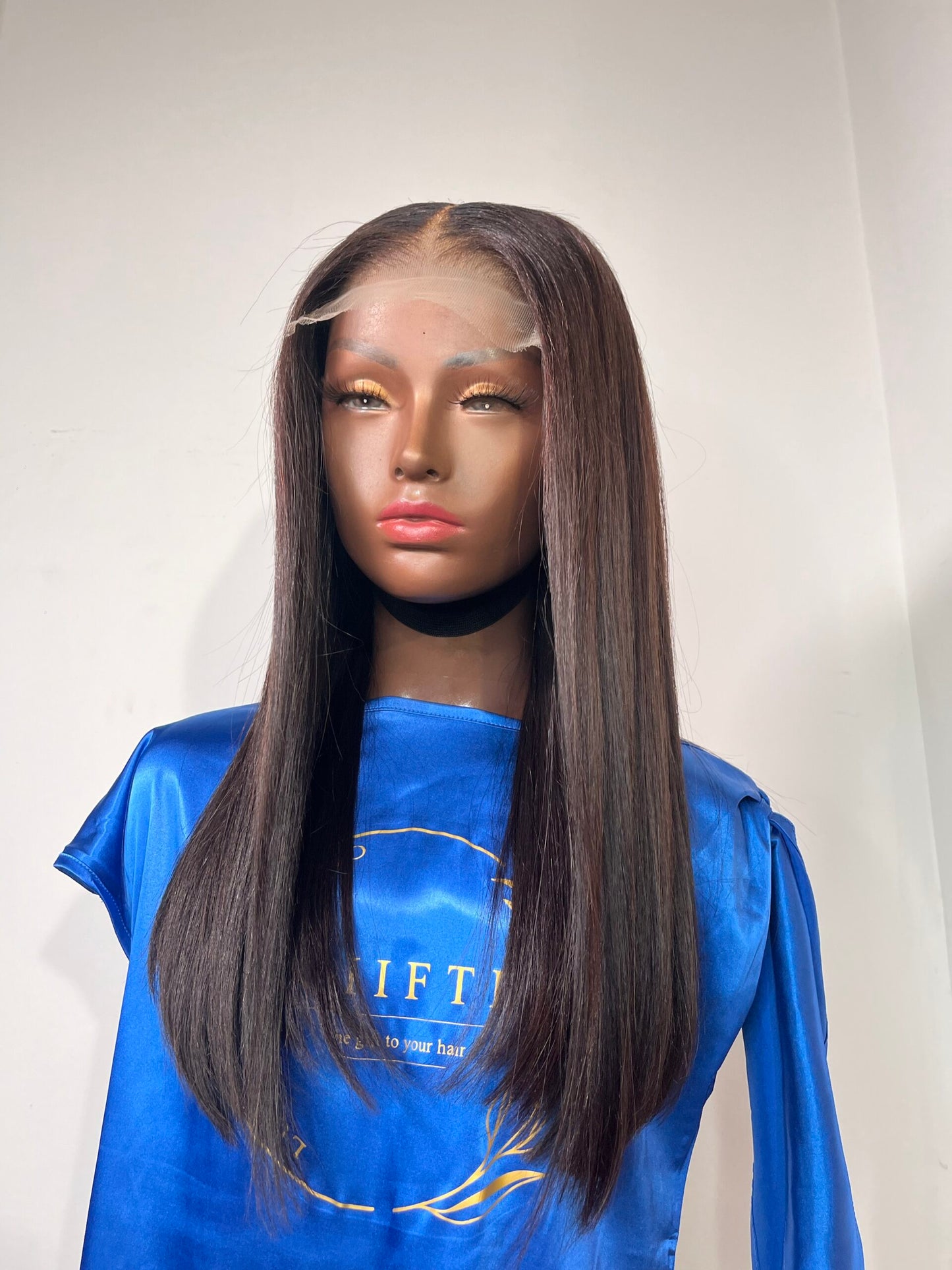 Tina: Raw Vietnamese 5x5 straight 16” Wig image 2