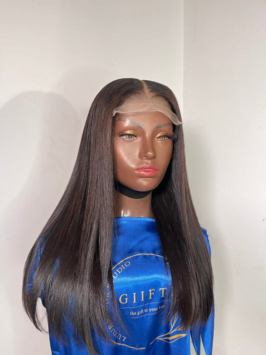 Tina: Raw Vietnamese 5x5 straight 16” Wig image 0
