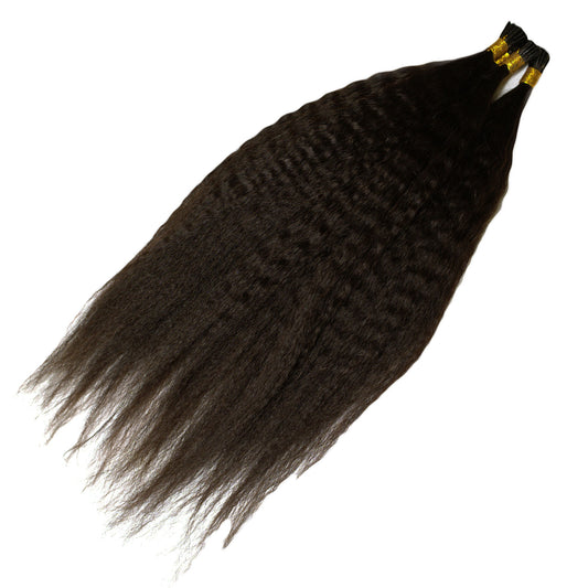 Pre-Bonded Kinky Straight I-Tip Hair Extensions image 0